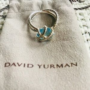 Cable Wrap Ring with Semiprecious Stone & Diamonds